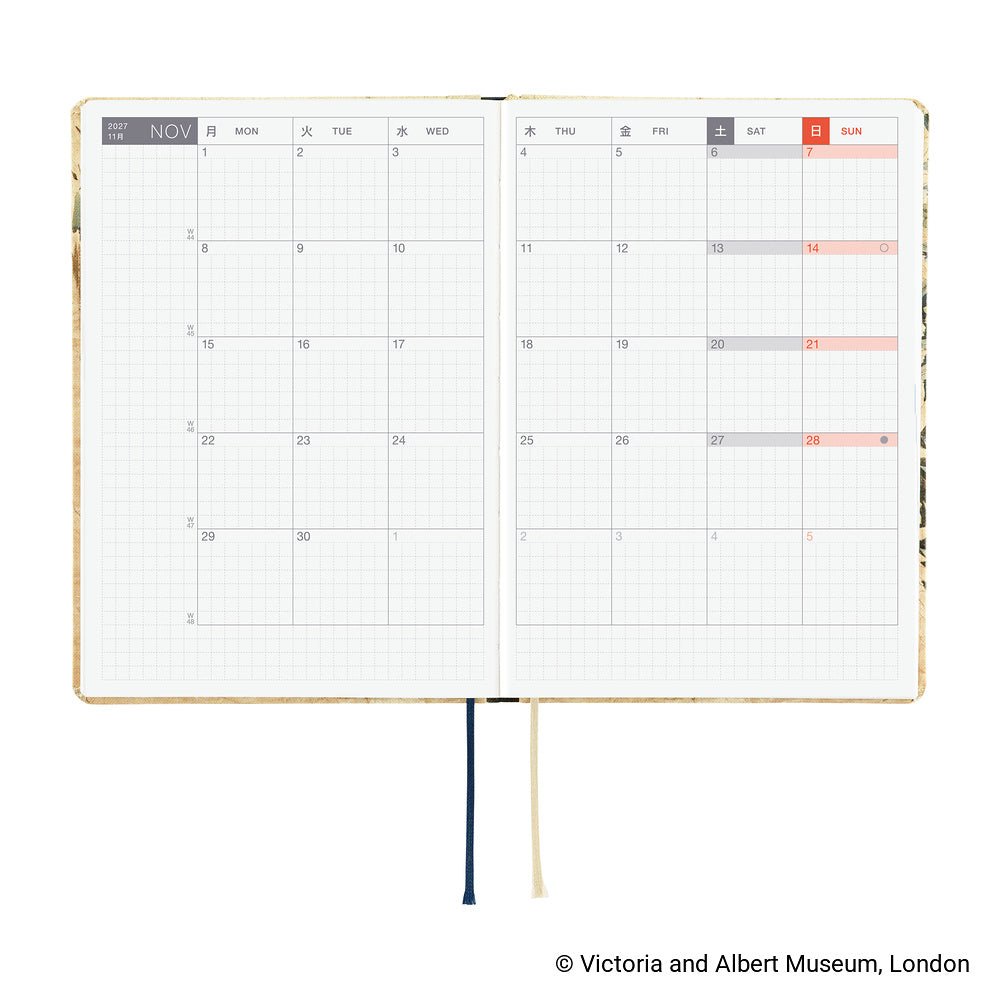 Hobonichi Techo HON A6 2027 - V&A Series: Vine - Famous | Online Store