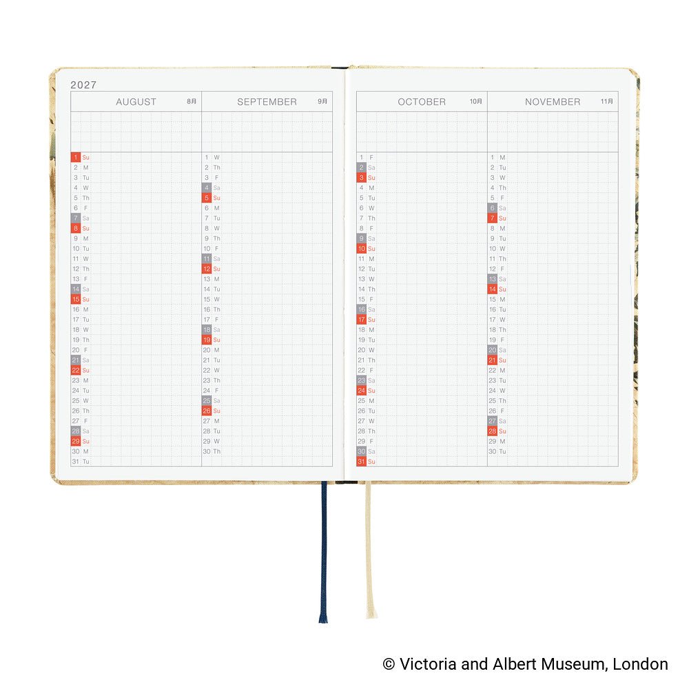 Hobonichi Techo HON A6 2027 - V&A Series: Vine - Famous | Online Store