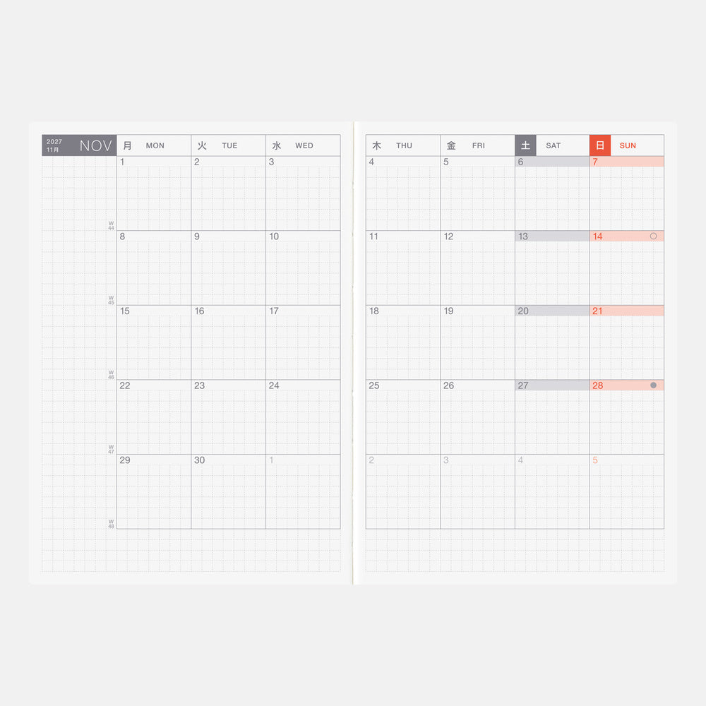 Hobonichi Techo Original A6 - 2027 - Famous | Online Store