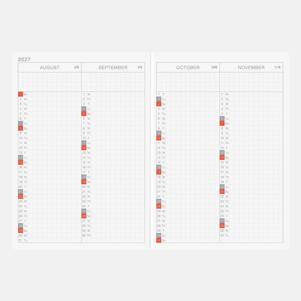 Hobonichi Techo Original A6 - 2027 - Famous | Online Store