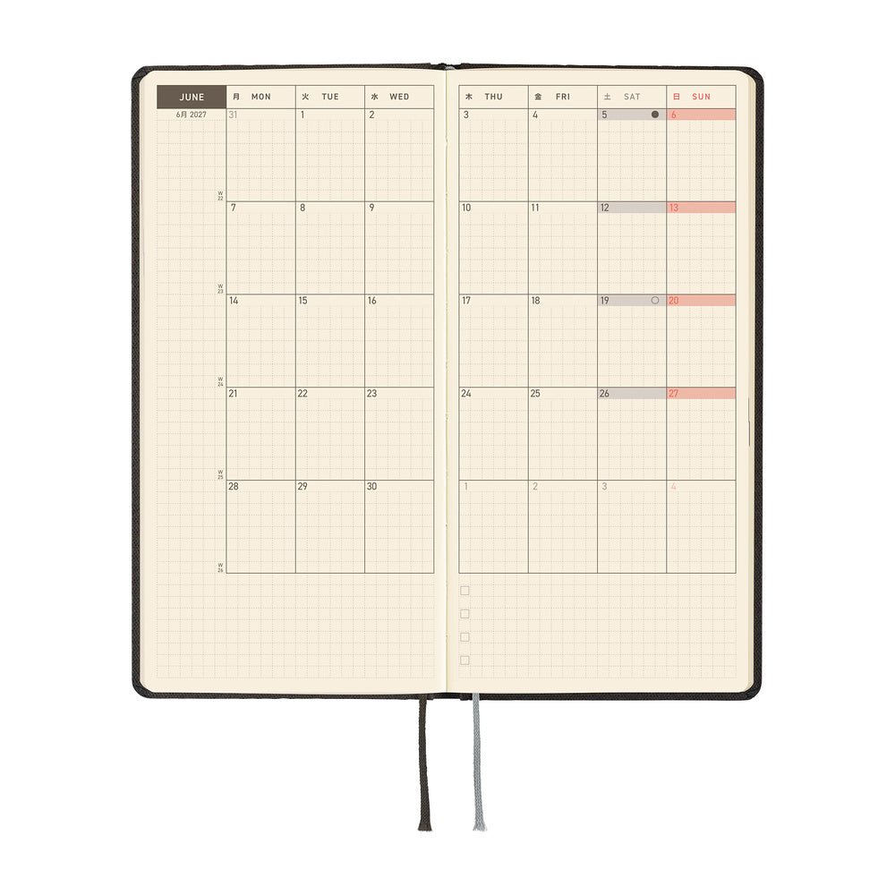 Hobonichi Techo Weeks 2027 - Paper Series: Black Argyle - Famous | Online Store