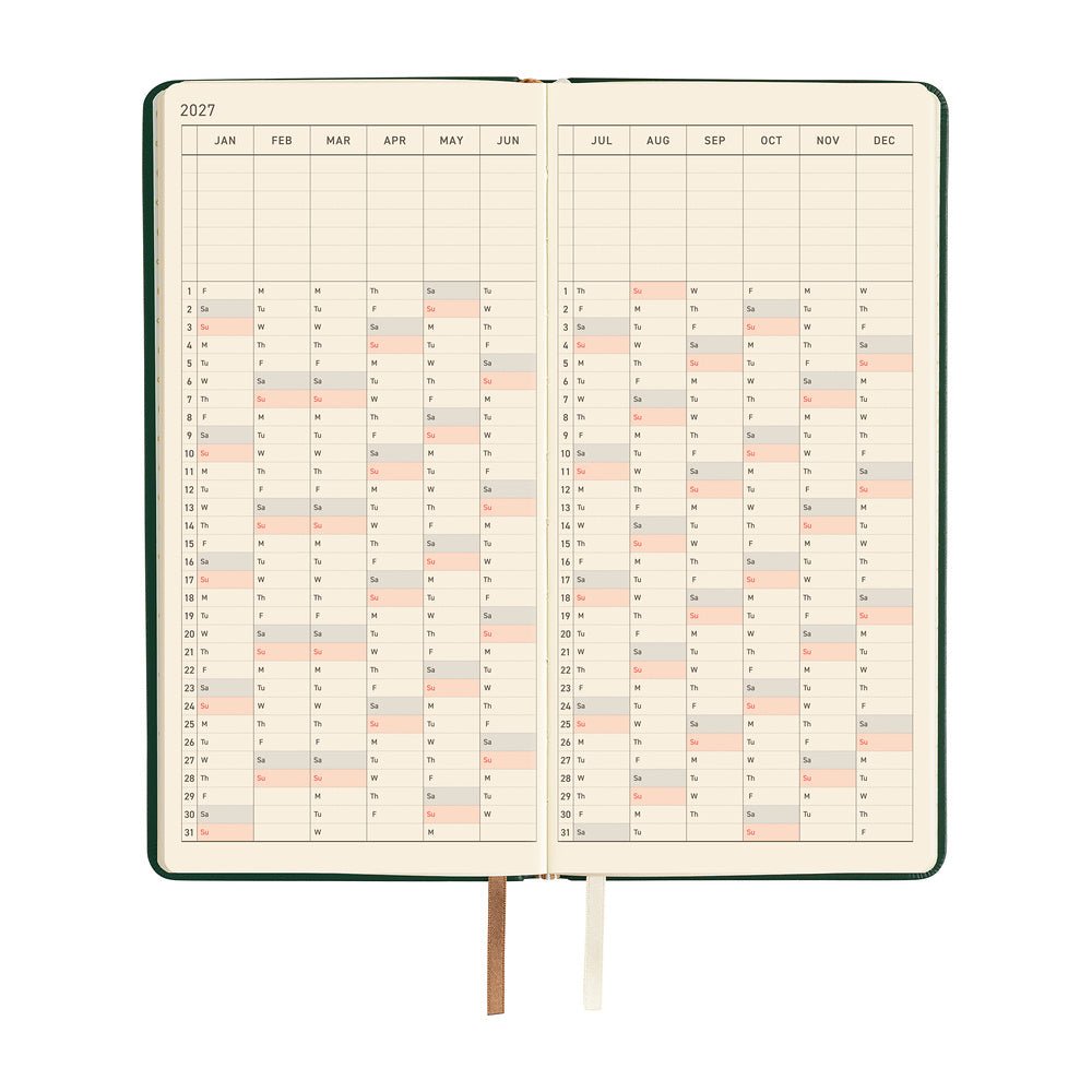 Hobonichi Techo Weeks 2027 - Leather: Forest Green - Famous | Online Store