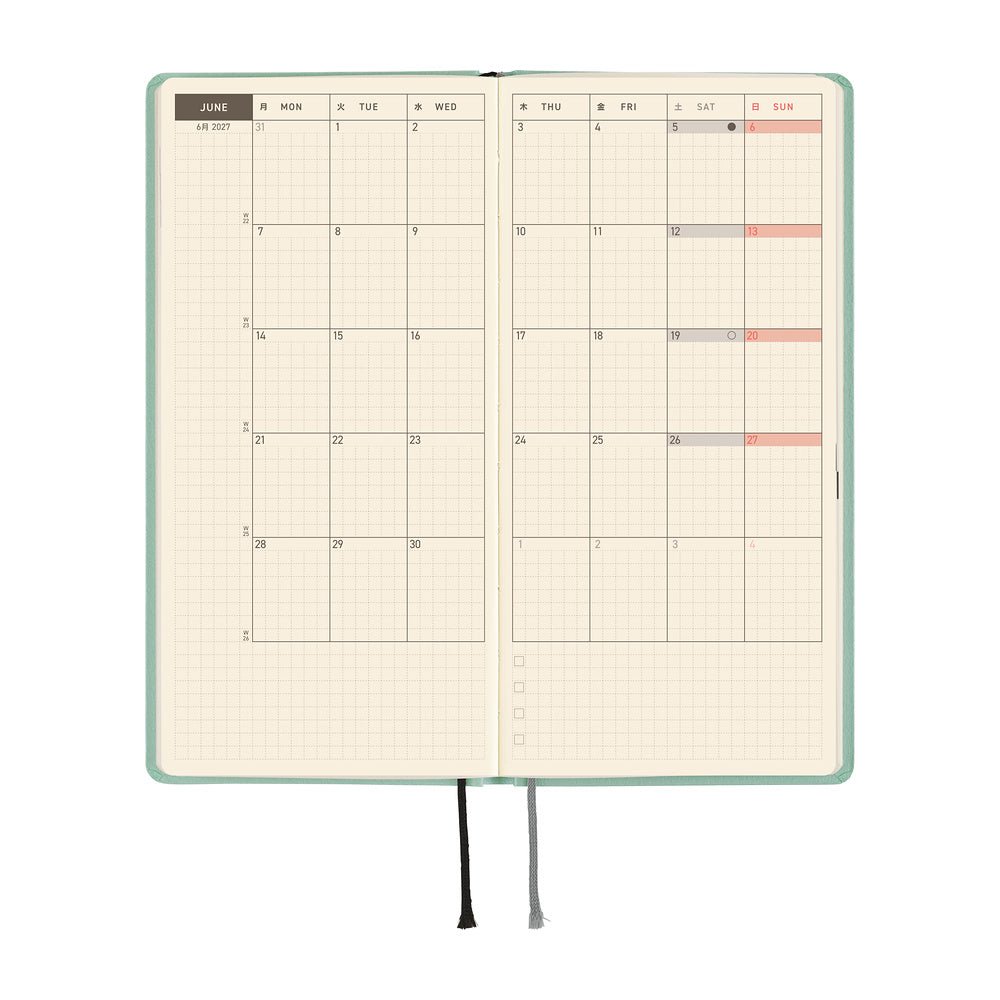 Hobonichi Techo Weeks 2027 - Paper Series: Frosty Jade - Famous | Online Store