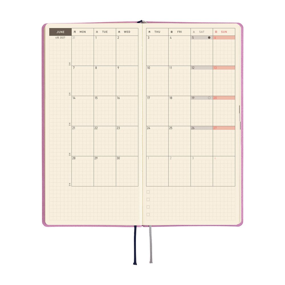 Hobonichi Techo Weeks 2027 - Smooth: Lavender Milk - Famous | Online Store