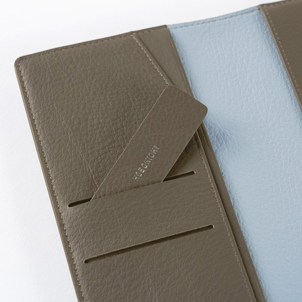 Hobonichi Techo Weeks Cover - Leather: Taut (Gray & Light Blue) - Famous | Online Store