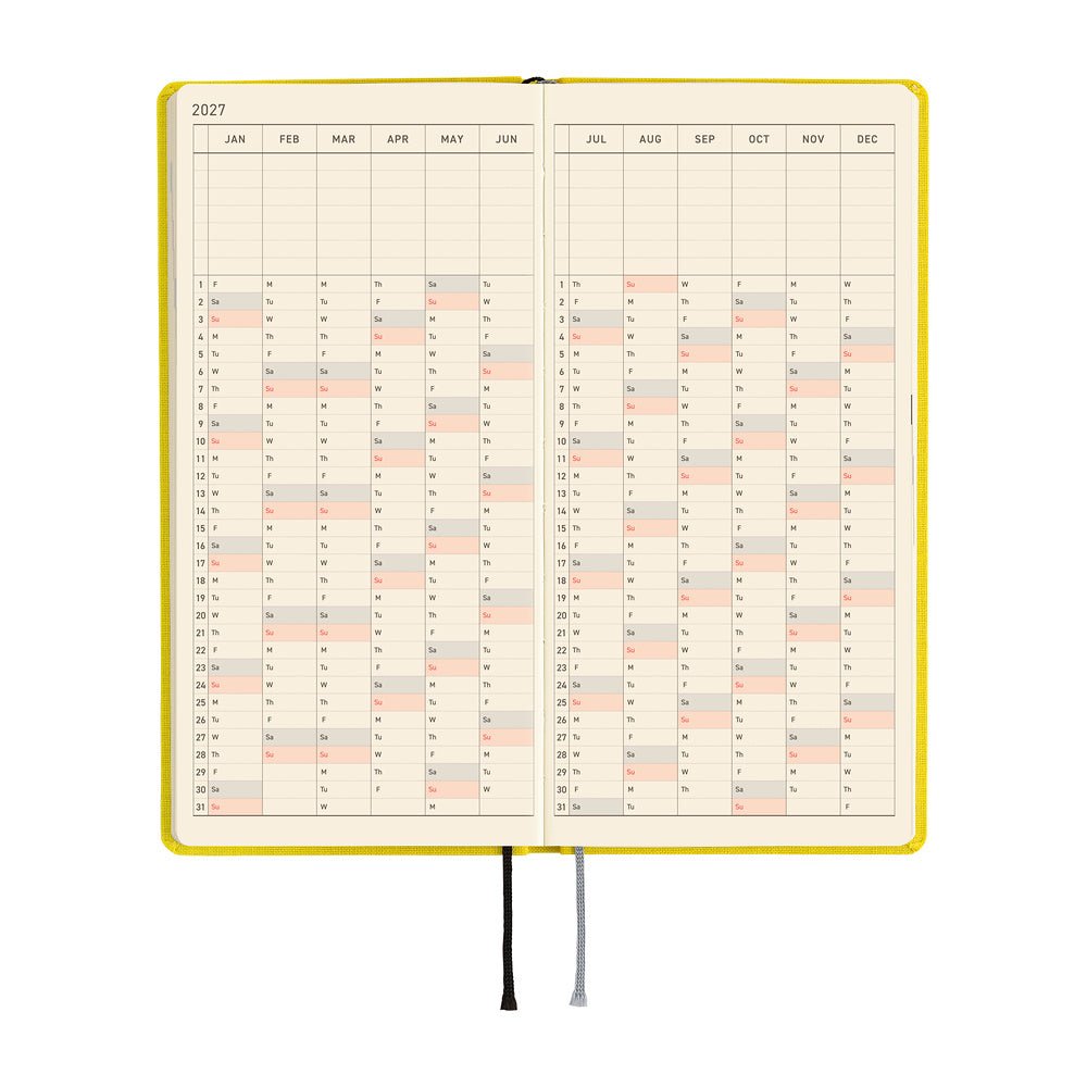 Hobonichi Techo Weeks Mega 2027 - Colors: Canaria Yellow - Famous | Online Store