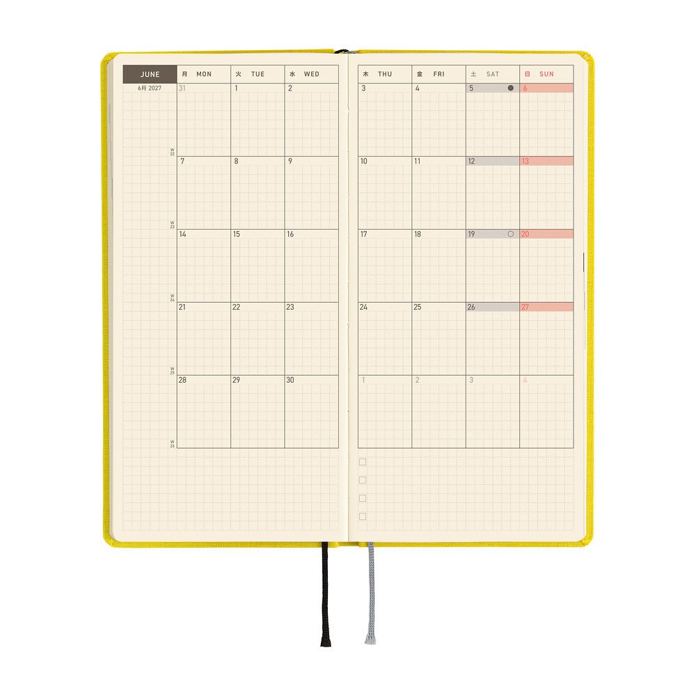 Hobonichi Techo Weeks Mega 2027 - Colors: Canaria Yellow - Famous | Online Store
