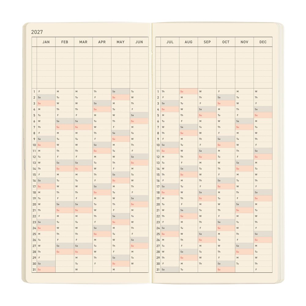 Hobonichi Techo Weeks Mega 2027 - Sneaker: Mandarin Orange - Famous | Online Store