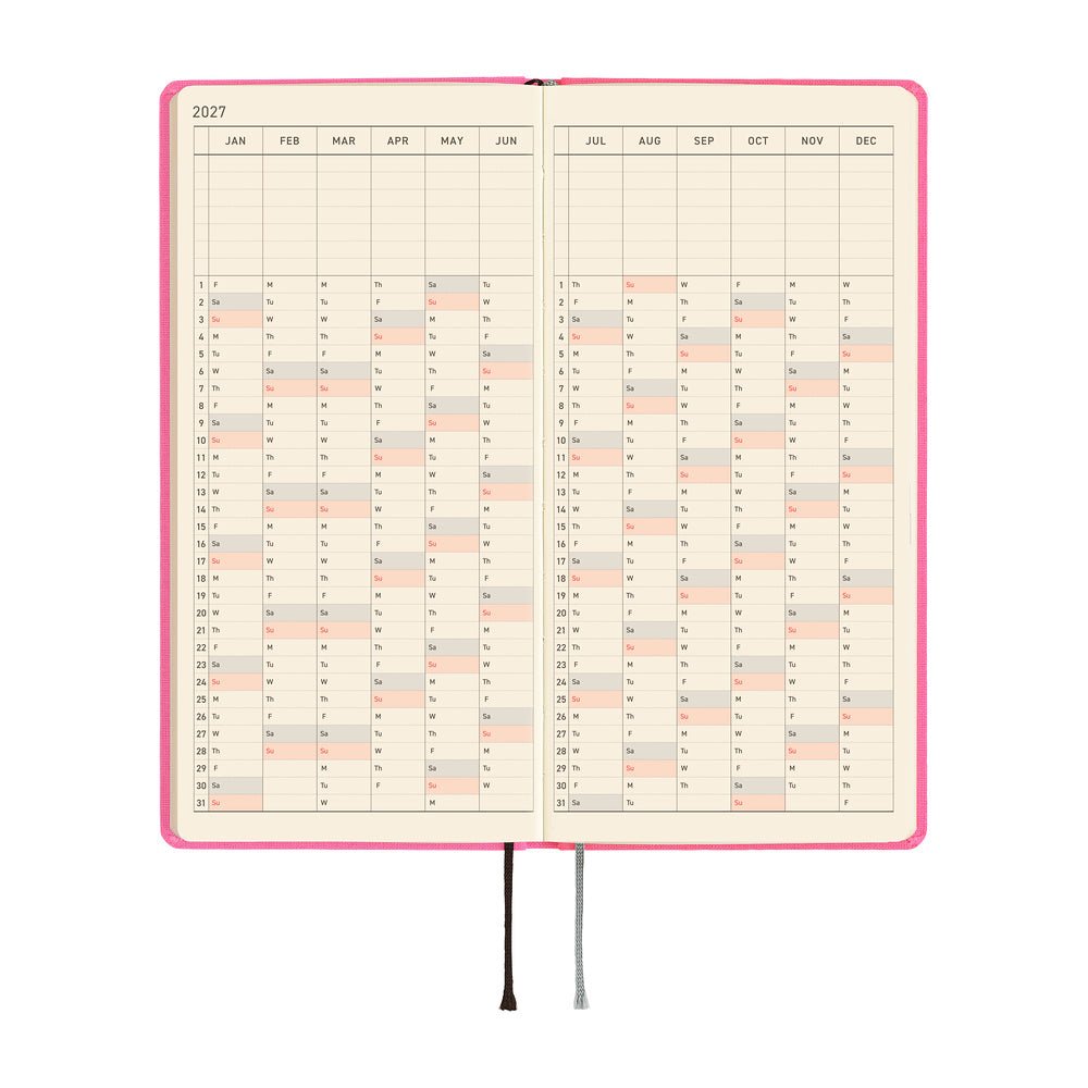 Hobonichi Techo Weeks Mega 2027 - Colors: Pink Sapphire - Famous | Online Store
