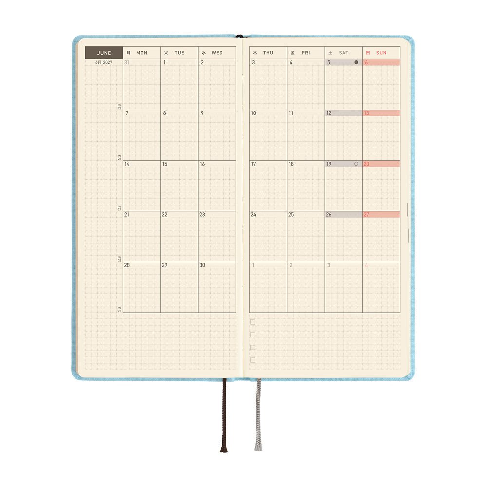Hobonichi Techo Weeks Mega 2027 - Colors: Sea Glass - Famous | Online Store