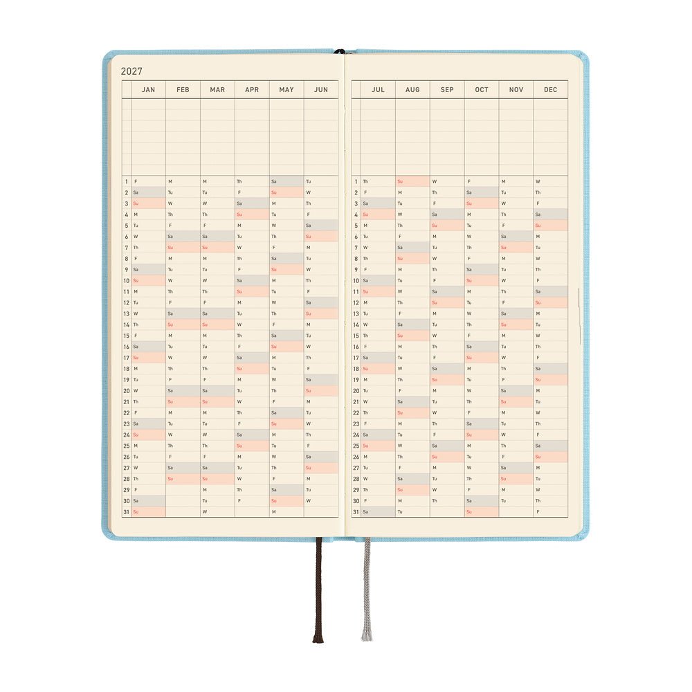 Hobonichi Techo Weeks Mega 2027 - Colors: Sea Glass - Famous | Online Store