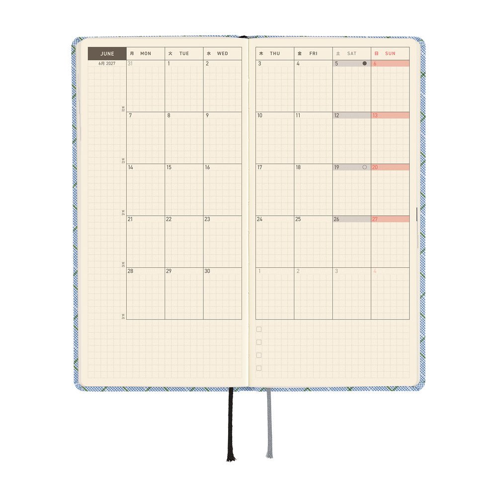 Hobonichi Techo Weeks 2027 - Shirt Fabric: Graph Plaid - Famous | Online Store