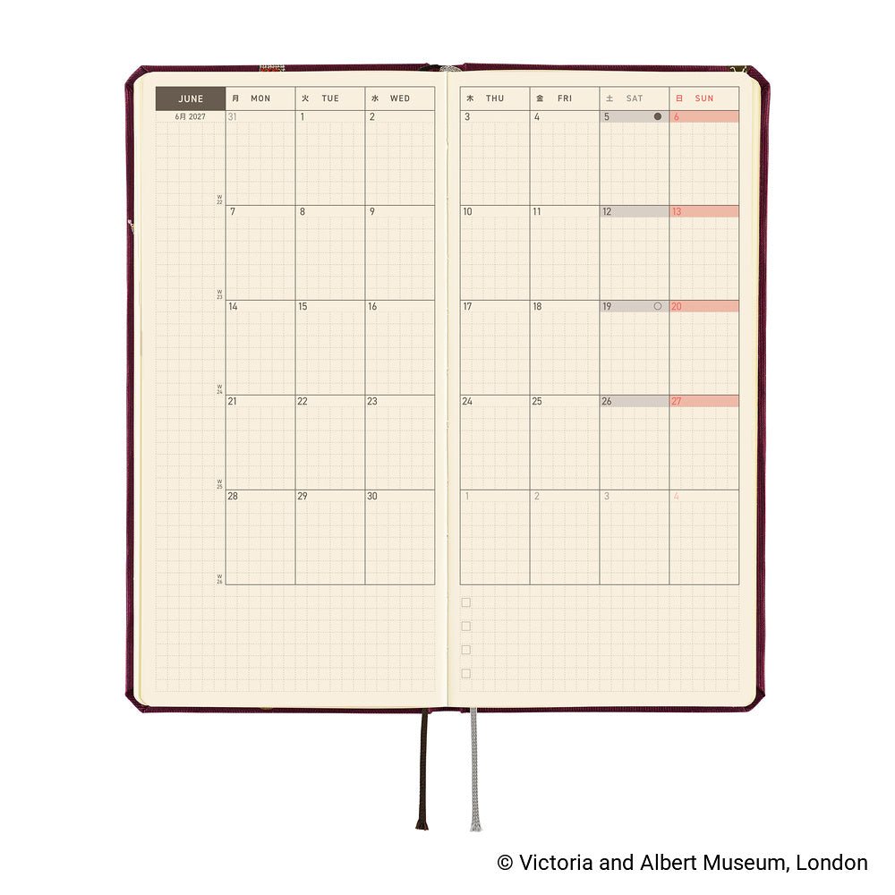 Hobonichi Techo Weeks 2027 - V&A Series: Welcome to the V&A - Famous | Online Store