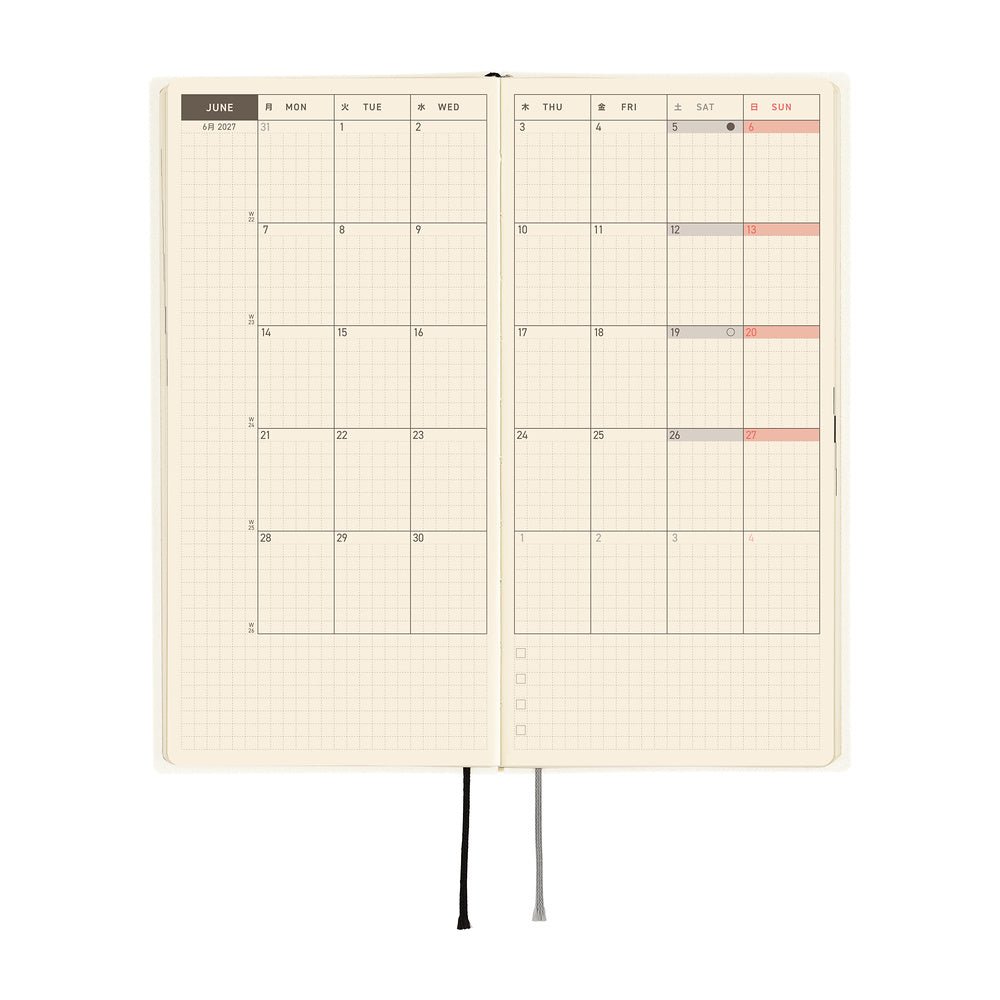 Hobonichi Techo Weeks 2027 - White Line: Ivory - Famous | Online Store