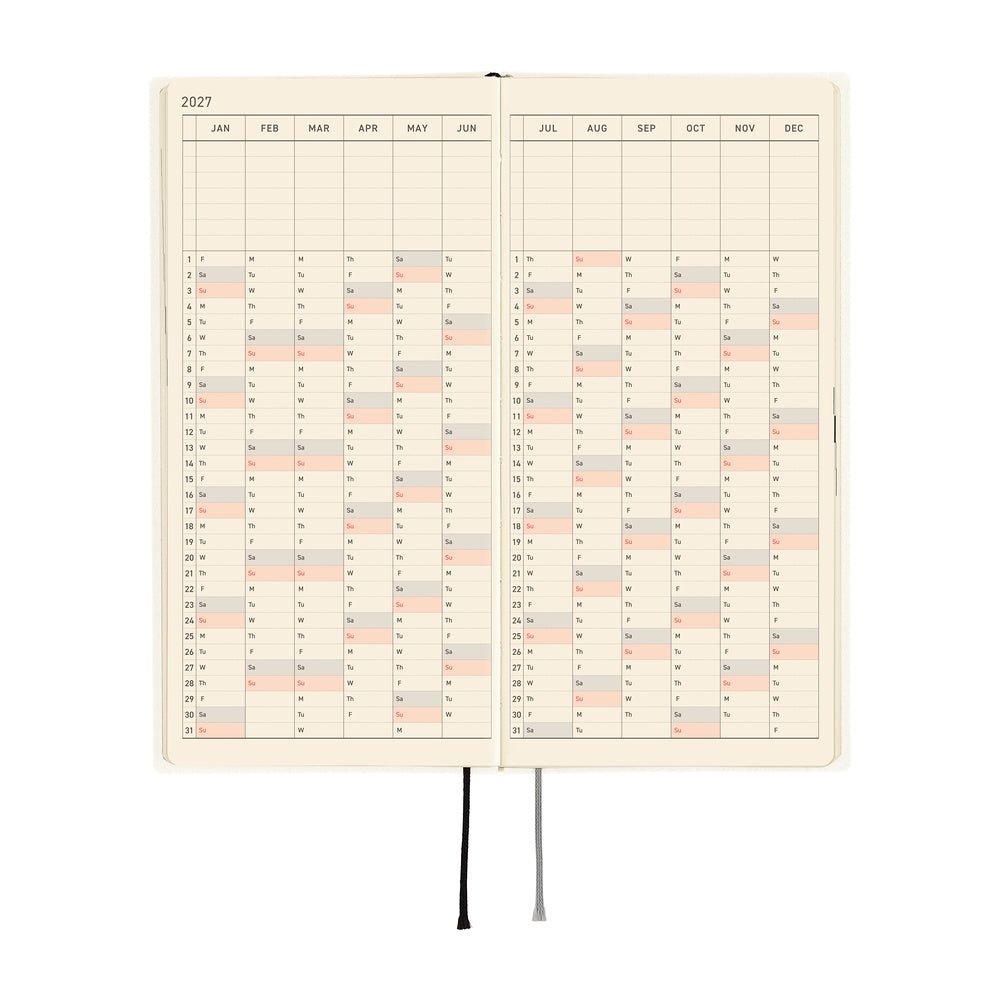 Hobonichi Techo Weeks 2027 - White Line: Ivory - Famous | Online Store