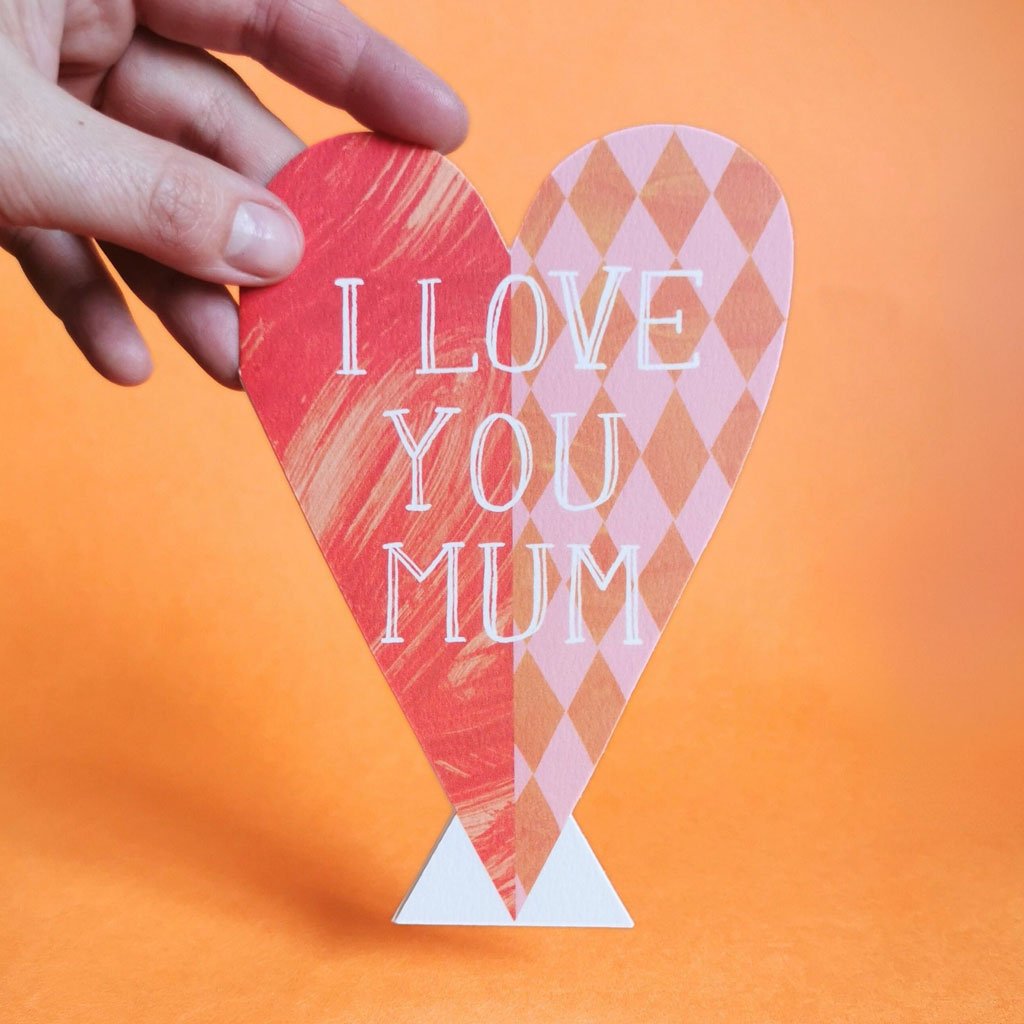 I Love You Mum Heart Card - Famous | Online Store