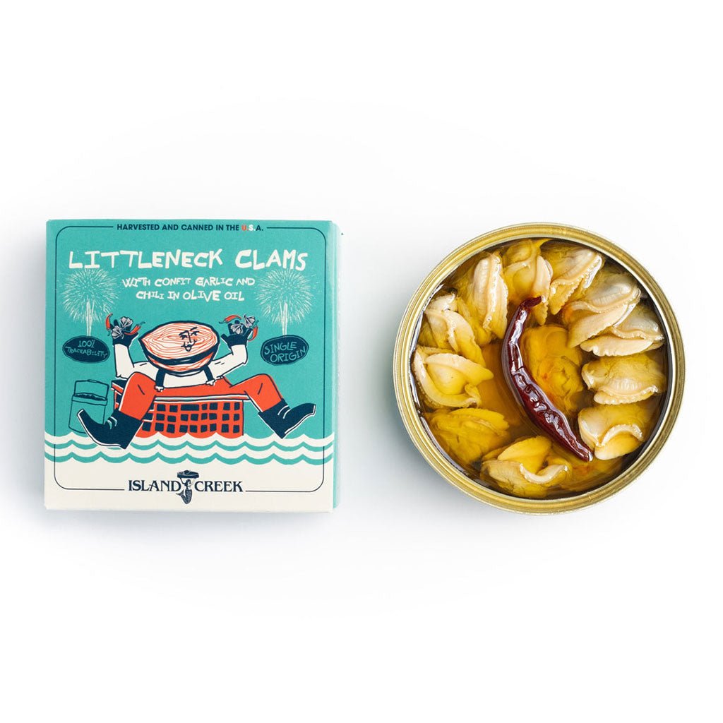 Island Creek Littleneck Clams w/ Confit Garlic, Chili, and Olive Oil - Famous | Online Store
