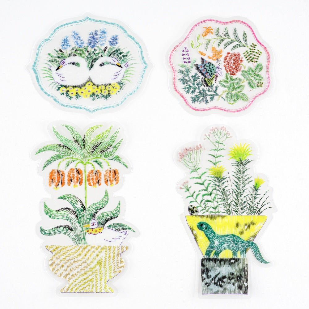 iyo okumi: Transparent Embroidery Sticker Set - My Garden - Famous | Online Store