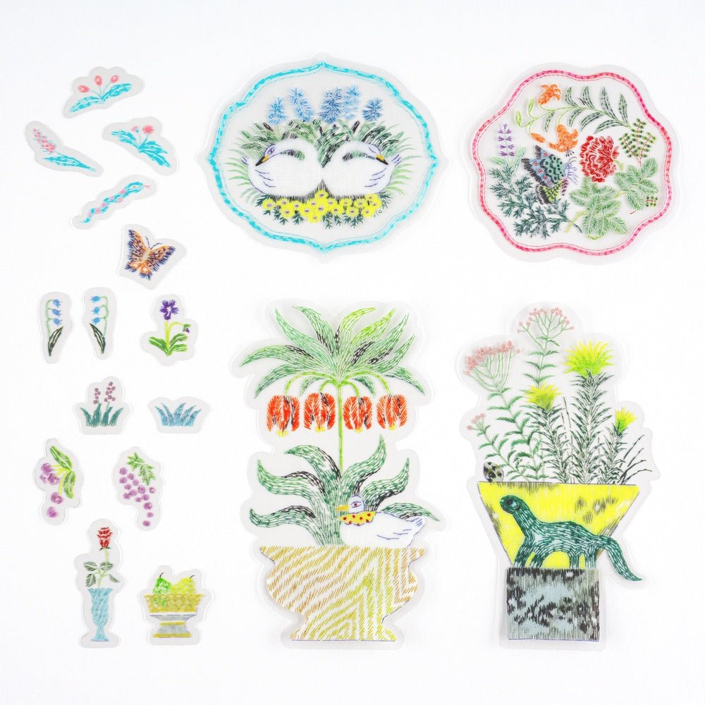 iyo okumi: Transparent Embroidery Sticker Set - My Garden - Famous | Online Store
