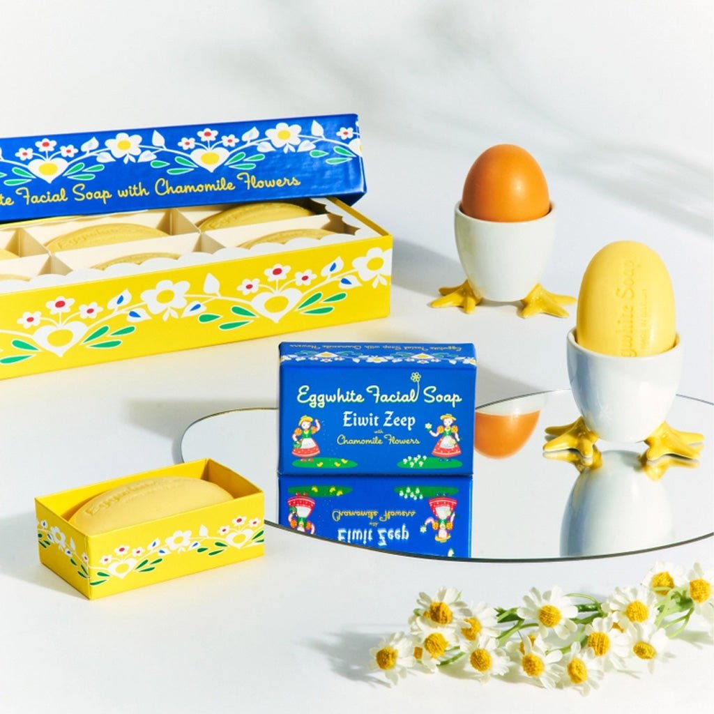 Eggwhite and Chamomile Facial Soap Gift Box, Set of 6 - Famous | Online Store