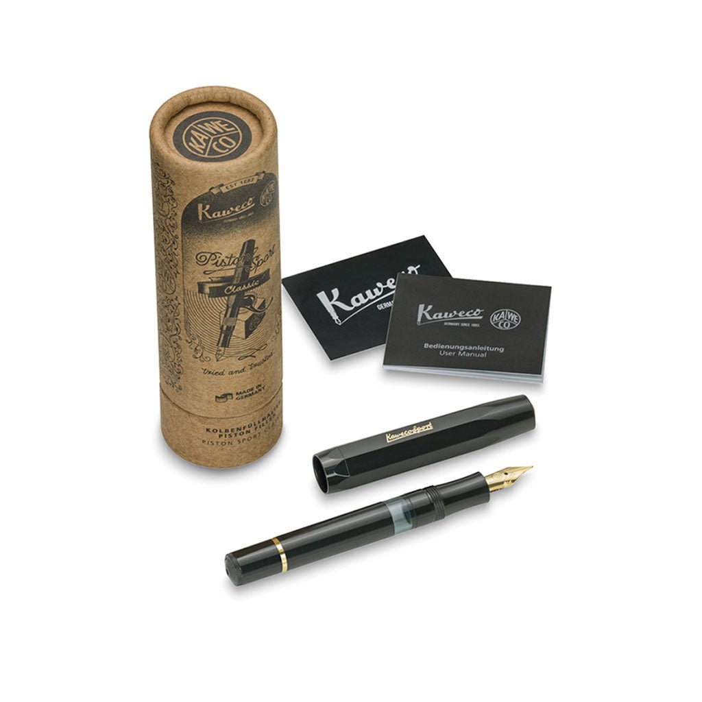 Kaweco Piston Sport Classic Fountain Pen in Black/Gold - Famous | Online Store