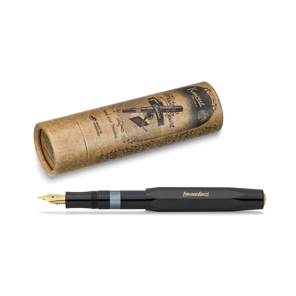 Kaweco Piston Sport Classic Fountain Pen in Black/Gold - Famous | Online Store