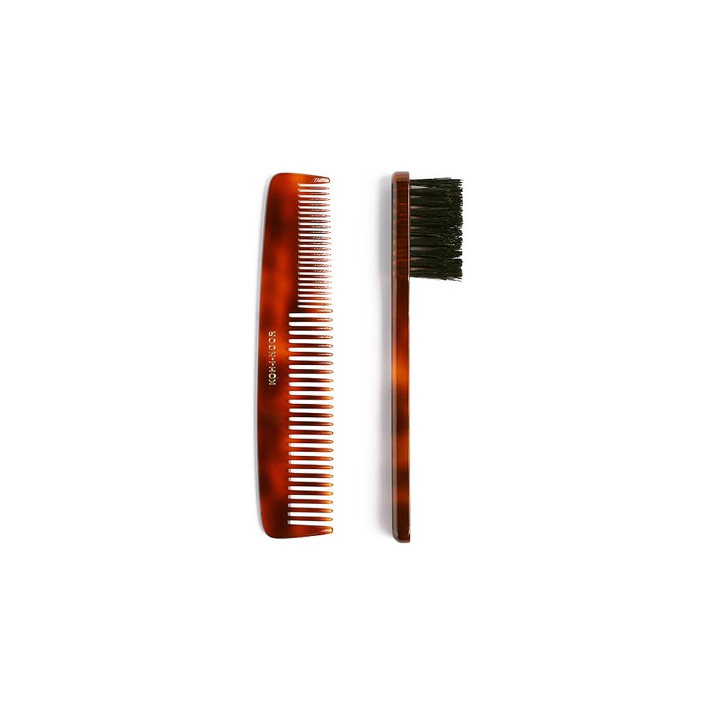 Koh-I-Noor Jasp Mustache and Beard Brush + Comb Set - Famous | Online Store