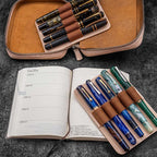 Leather Expansi-Pouch Wide 10-Slot Pen Case - Famous | Online Store