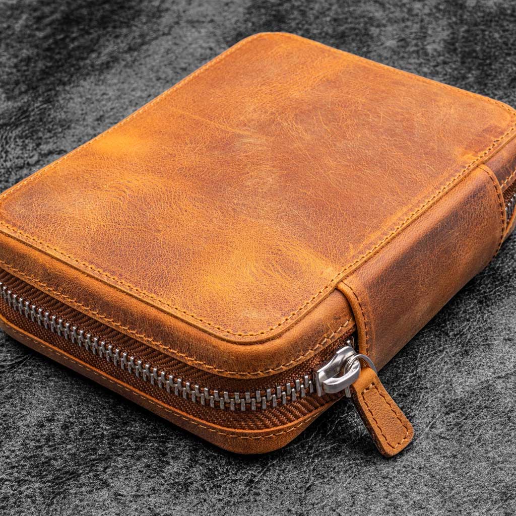 Leather Expansi-Pouch Wide 10-Slot Pen Case - Famous | Online Store