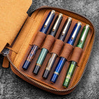 Leather Expansi-Pouch Wide 10-Slot Pen Case - Famous | Online Store