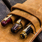 Leather Flap Pen Case for Three Pens - Famous | Online Store