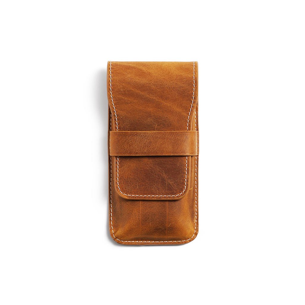 Leather Flap Pen Case for Three Pens - Famous | Online Store