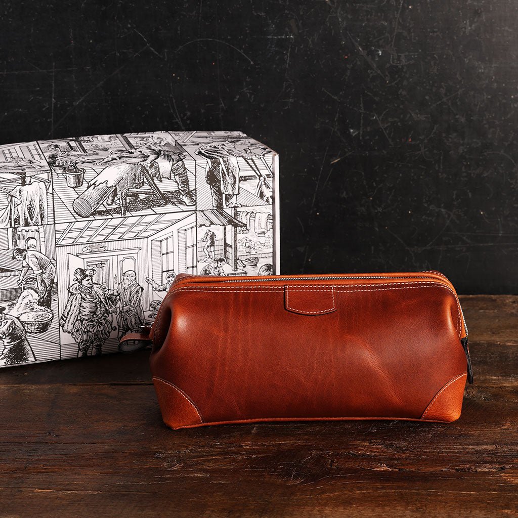Leather Framed Dopp Kit - Famous | Online Store