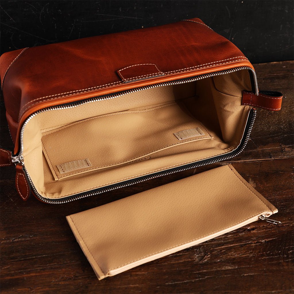 Leather Framed Dopp Kit - Famous | Online Store
