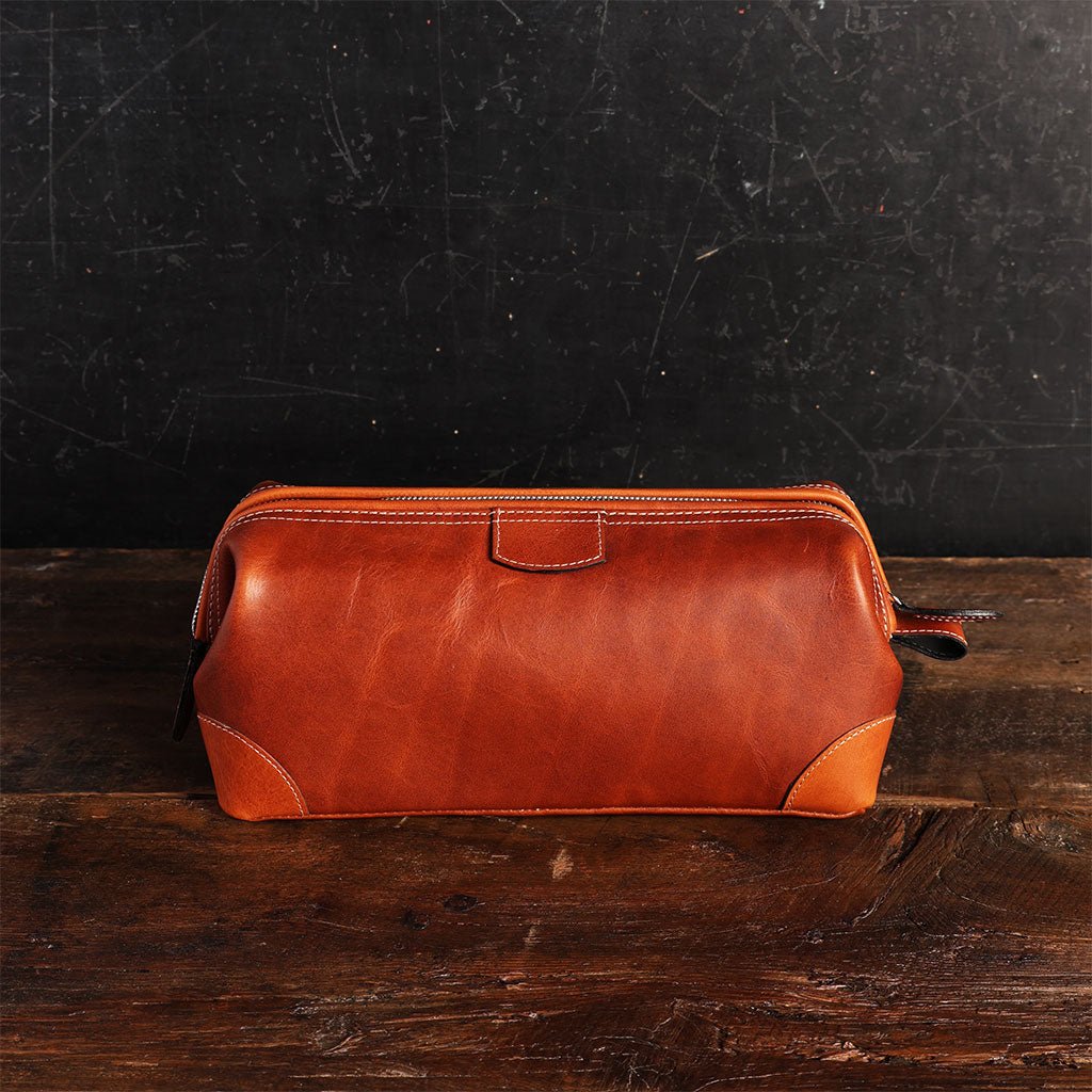 Leather Framed Dopp Kit - Famous | Online Store
