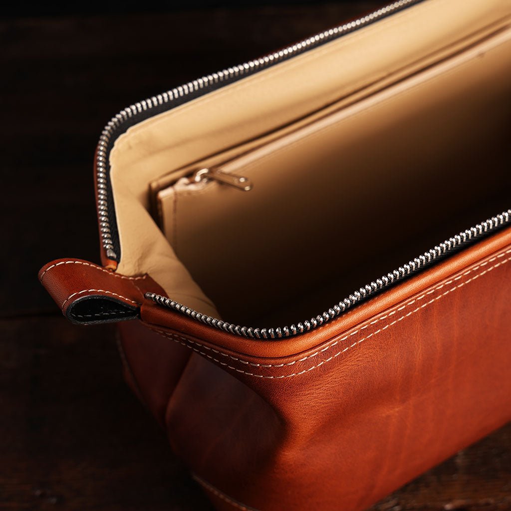 Leather Framed Dopp Kit - Famous | Online Store