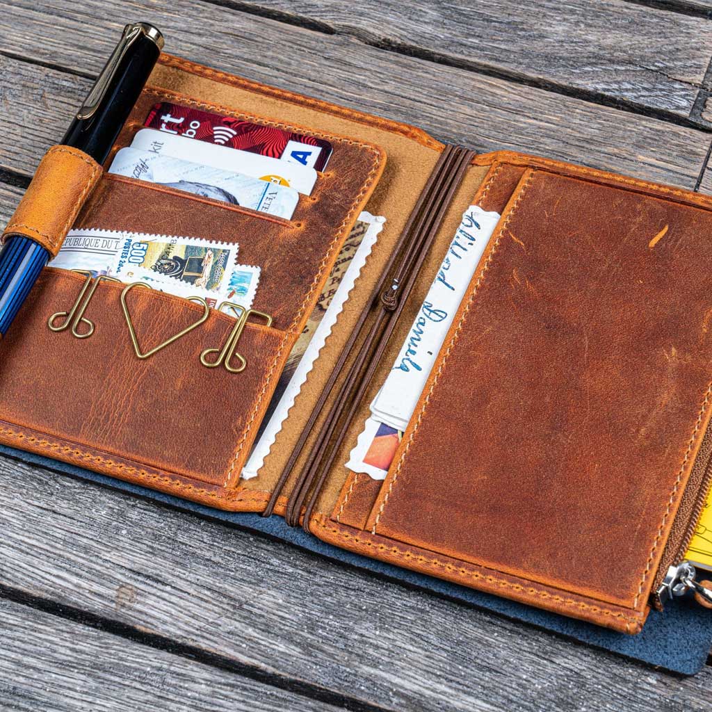 Leather Wallet Insert for Traveler's Passport Notebook - Famous | Online Store