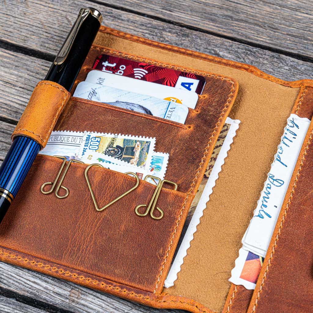 Leather Wallet Insert for Traveler's Passport Notebook - Famous | Online Store