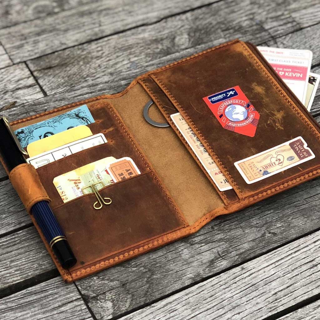 Leather Wallet Insert for Traveler's Passport Notebook - Famous | Online Store