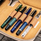 Leather Zippered 10-Slot Pen Case - Famous | Online Store