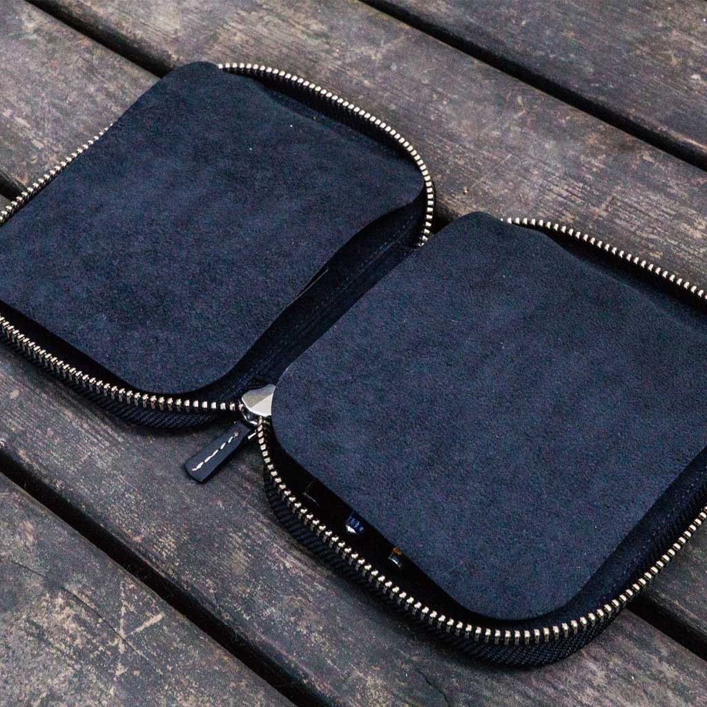 Leather Zippered 10-Slot Pen Case - Famous | Online Store