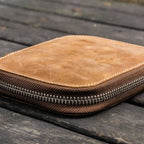 Leather Zippered 10-Slot Pen Case - Famous | Online Store