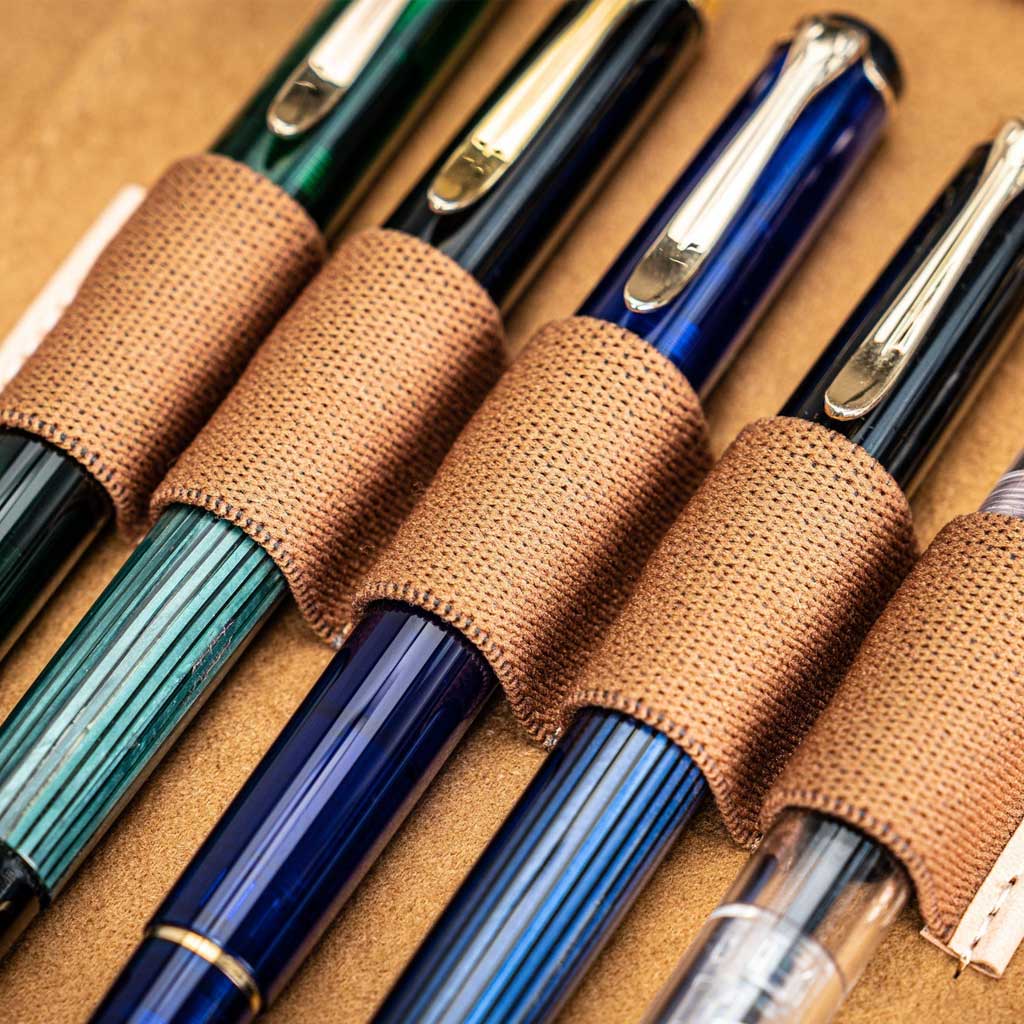 Leather Zippered 10-Slot Pen Case - Famous | Online Store
