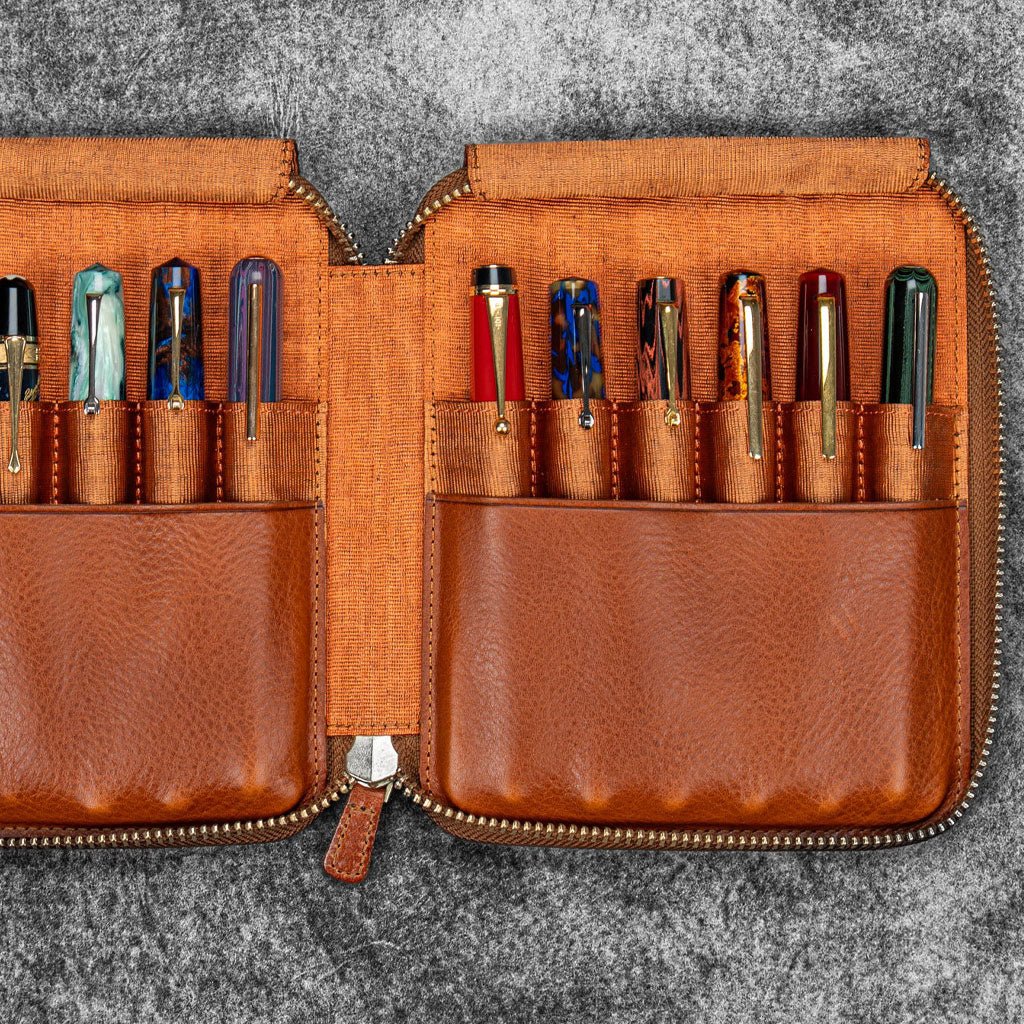 Legacy Leather Zip Pen Case for 12 Pens - Famous | Online Store