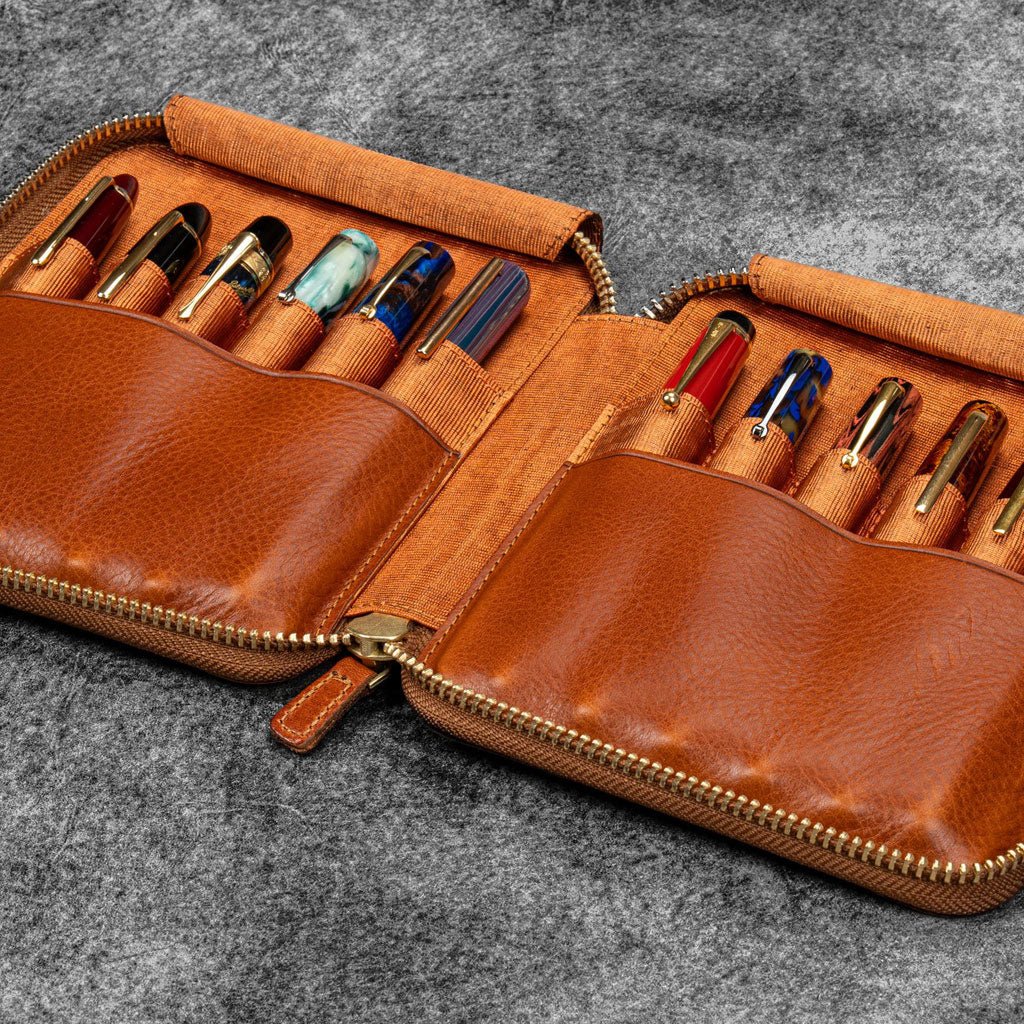 Legacy Leather Zip Pen Case for 12 Pens - Famous | Online Store