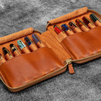 Legacy Leather Zip Pen Case for 12 Pens - Famous | Online Store