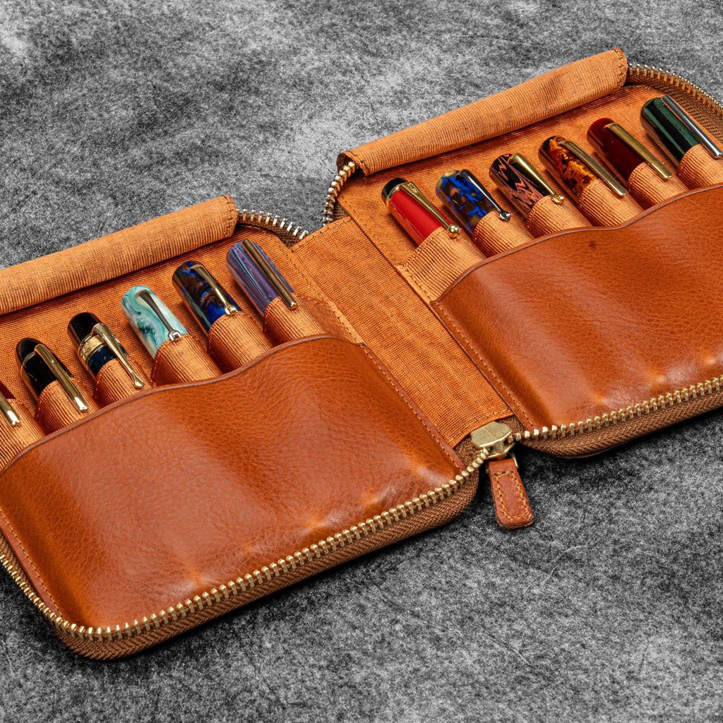 Legacy Leather Zip Pen Case for 12 Pens - Famous | Online Store