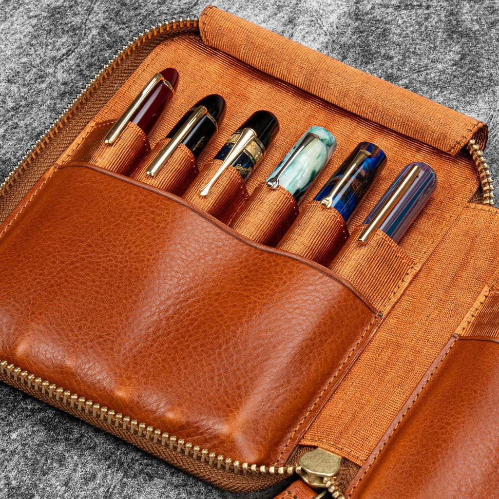 Legacy Leather Zip Pen Case for 12 Pens - Famous | Online Store