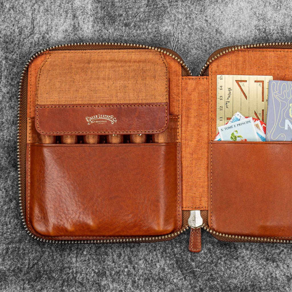 Legacy Leather Zip Pen Case for 6 Pens - Famous | Online Store