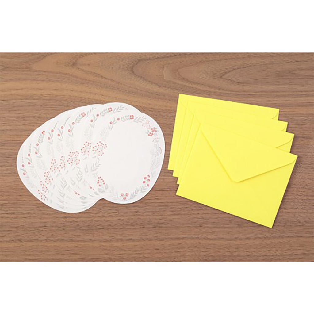 Letterpress Die-Cut Letter Set Red Wreath - Famous | Online Store